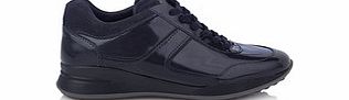 Womens navy patent leather trainers