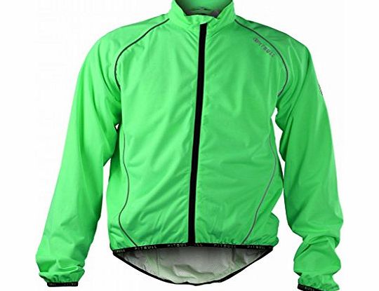 Tofern Outdoors Pitbull Athletics Cycling Equipment Elastic Rainproof Cycling Jacket Spring Autumn Breathable Cycling Jersey,Green,XL