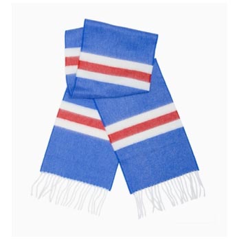 Blue White and Red Cashmere Bar Scarf