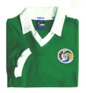 TOFFS Cosmos 1970s green. Retro Football Shirts
