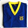 TOFFS Leeds Utd 1950s v neck. Retro Football Shirts