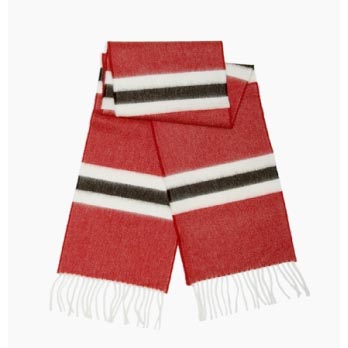Red White and Black Cashmere Bar Scarf