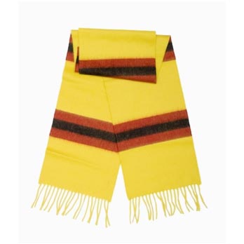 Yellow Red and Black Cashmere Bar Scarf