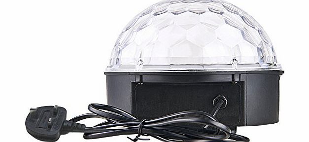 Super Beautiful MP3 amp; LED RGB Crystal Magic Ball Effect light Disco DJ Stage Lighting With AC Power+Remote Controller+USB Disk+UK Plug for disco ballroom KTV bar stage club party etc