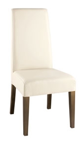 tokyo Leather High Back Dining Chair - Ivory