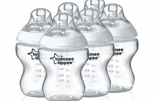 Tommee Tippee Closer to Nature 260 ml/9fl oz Feeding Bottles (6-pack)