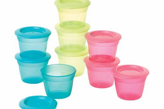 Tommee Tippee Food Storage Pots and Lids 4  Months (Colours May Vary, 3-Pack)