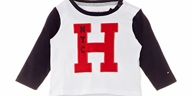 Baby Boys H Long Sleeve T-Shirt, Classic White, 0-3 Months (Manufacturer Size:62)