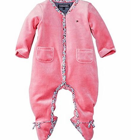 Tommy Hilfiger Baby Girls Velours Coverall Long Sleeve Clothing Set, Pink (Chateau Rose/Peacoat), 3-6 Months (Manufacturer Size:68)