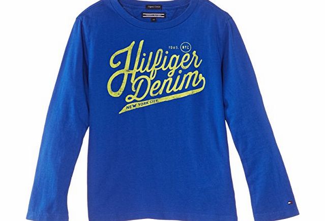 Tommy Hilfiger Boys Federer Cn Long Sleeve T-Shirt, Blue (Surf The Web/Peacoat), 5 Years