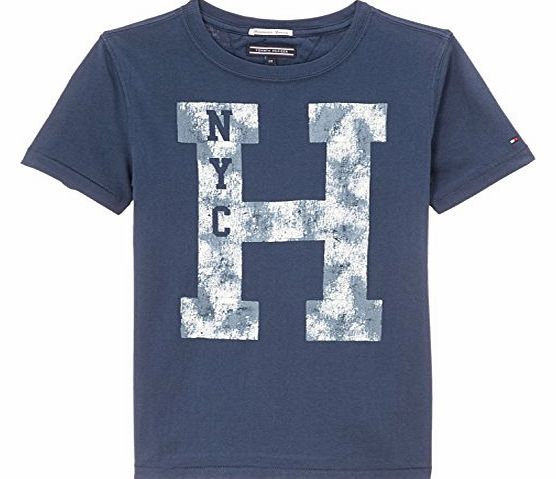 Tommy Hilfiger Boys Sine Cn Short Sleeve T-Shirt, Grey (Grisaille/Peacoat), 12 Years