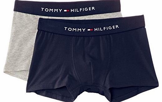 Tommy Hilfiger Boys Trunk 2 Pack Boxer Shorts, Blue (Black Iris/Peacoat), 8 Years