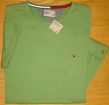 Hilfiger Denim - Crew-neck T-shirt with Flag Logo on Left Side Chest