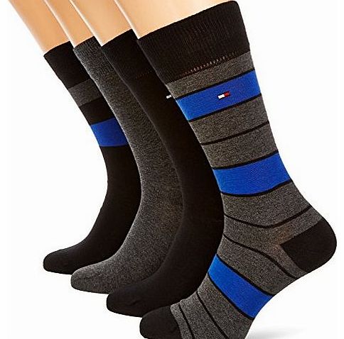 Tommy Hilfiger Mens 4 Pack Gift Set Calf Socks, Blue, Size 11-14 (Manufacturer Size:9-11)