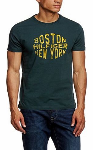 Tommy Hilfiger Mens Banker Tee S/S Rf Crew Neck Short Sleeve T-Shirt, Green (Green Gables-Pt), Medium