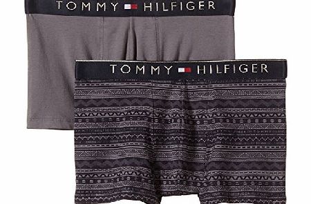 Tommy Hilfiger Mens Fare Trunk 2 Pack Aztec Boxer Shorts, Multicoloured (Tornado/Tornado), Small