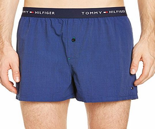 Tommy Hilfiger Mens Woven Boxer Short - Blue - Blau (SURF THE WEB-PT 084) - Medium