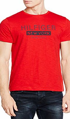 Tommy Hilfiger Mens Wyatt Tee S/S RF T-Shirt, Red-Rot (Apple Red 611), S