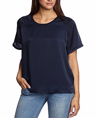 Tommy Hilfiger Womens Zaber Top Ss Crew Neck Short Sleeve T-Shirt, Blue (Midnight 403), UK 14 (Manufacturer size: 10)