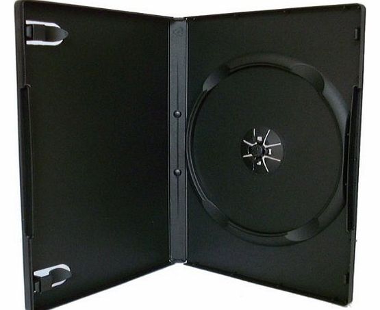 100 Black Single DVD Cases - 14mm - Toner UK