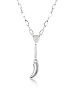 Logo Sterling Silver Horn Pendant Necklace