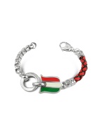 Tonino Lamborghini Sterling Silver and Two-tone Braided Leather