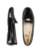Womens Black Patent Leather Driver Shoes