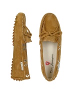Womens Camel Suede Driver Shoes