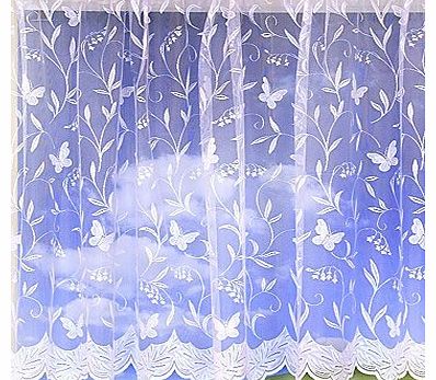 Butterflies Net Curtain 36`` Drop sold by the meter