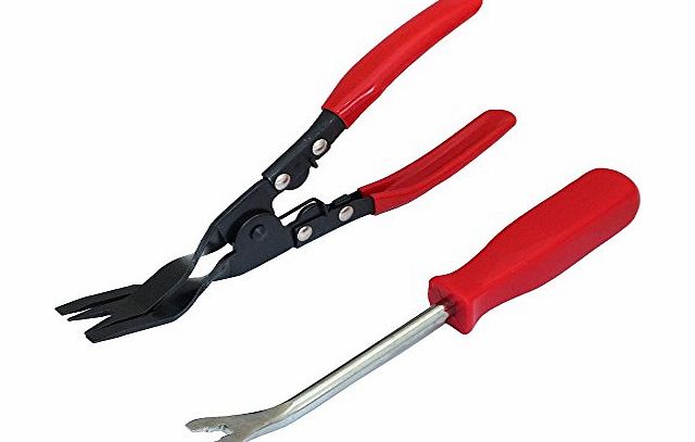 Tooltime 2 Piece Car Door Panel and Trim Clip Removal Pliers plus Car Door Trim amp; Upholstery Remover Tool