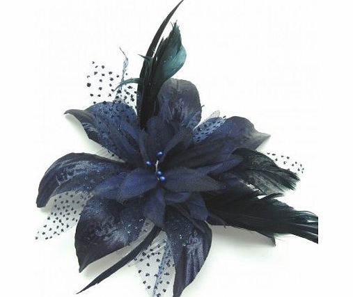 Top Brand NAVY BLUE STUNNING FASCINATOR FOR WEDDINGS LADIES DAY RACES PROM HEN amp; PARTIES