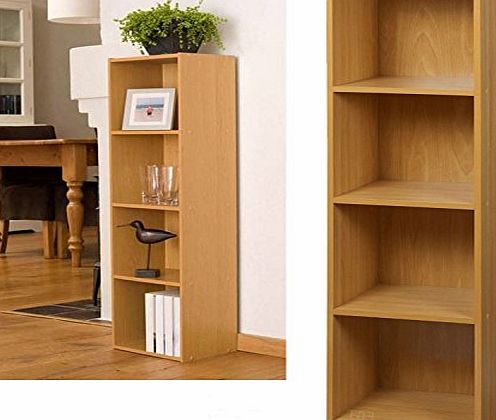 Top Home Solutions 4 Tier Wooden Bookcase Storage Shelving Unit