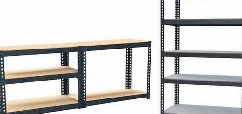 Top Home Solutions Set of 2 - 1.5m Heavy Duty Steel amp; MDF 5 Tier Racking Shelf or Workbench - Massive 750Kg Capacity
