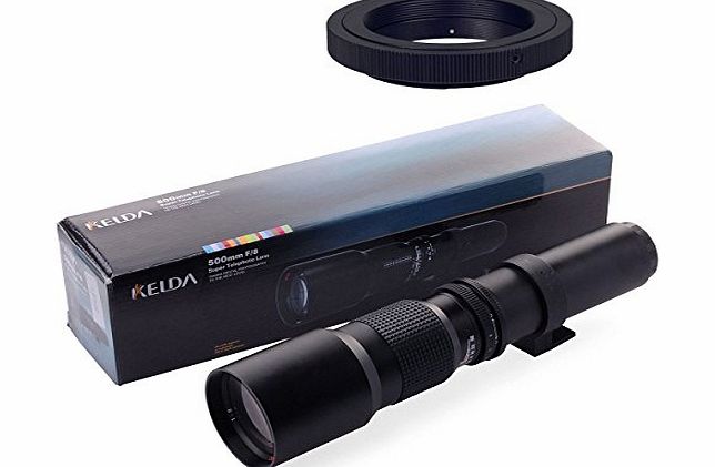 TOP-MAX Kelda 500mm f/8-32 Manual Focus Telephoto Lens for Nikon D3000, D3100, D3200, D5000, D5100, D5200, D7000, D7100, D3, D4, D40, D40x, D50, D60, D70, D70s, D80, D90, D100, D200, D300, D600, D700 amp; D8