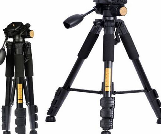 TOP-MAX Professional Portable Aluminium Folding Black Camera Tripod Q111 Tripod with Nylon Case (MAX Height:141Cm,MAX Load:5KG)
