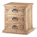 Mexican pine 3 drawer bedside furniture