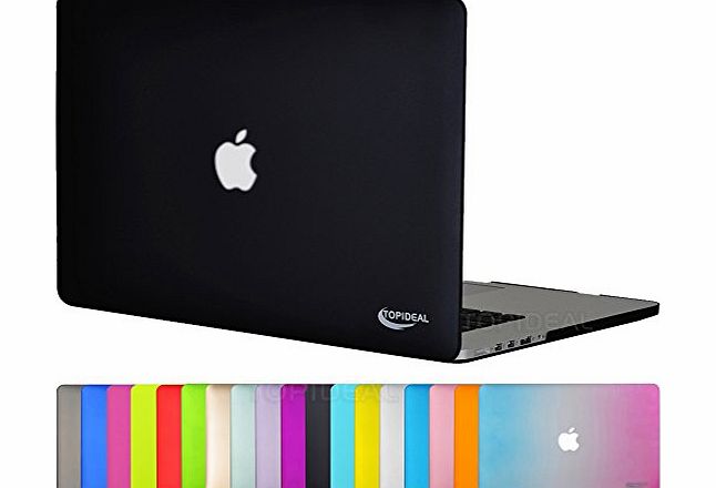 15-Inch Rubberized Frosted Hardshell Case Cover for MacBook Pro 15.4`` with Retina Display(A1398)-(NEWEST VERSION) Topideal 15-Inch-Black