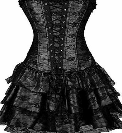 Topmelon Womens Corset Fashion Gothic Boned Retro Corset Bustier Skirt