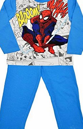 TopsandDresses Childrens Boys and Girls Long Sleeve Character Pyjamas Pjs Superman - Spiderman Blue 4