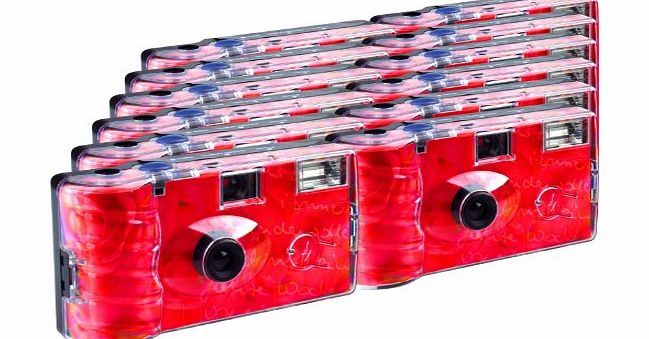 TopShot Disposable Camera 27 Photos with Flash Pack of 12 Roses Design