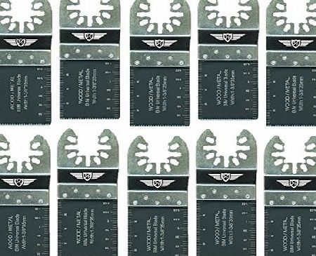 TopsTools 10 x 35mm TopsTools FA35B_10 Fast Fit Metal Cutting Blades for Dewalt, Stanley, Black and Decker, Bosch, Fein Multimaster, Multitalent, Makita, Milwaukee, Einhell, Ergotools, Hitachi, Parkside, Ryobi,