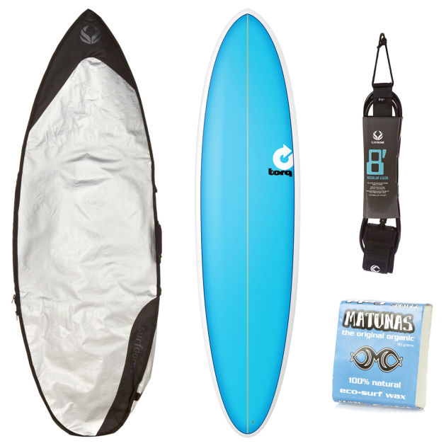 Torq Blue Fade   Pinline Fun Surfboard Package -