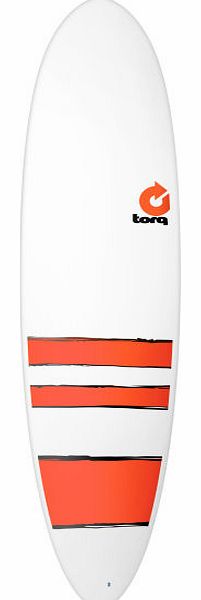 Torq Fun White/ Red Bands Surfboard - 7ft 6