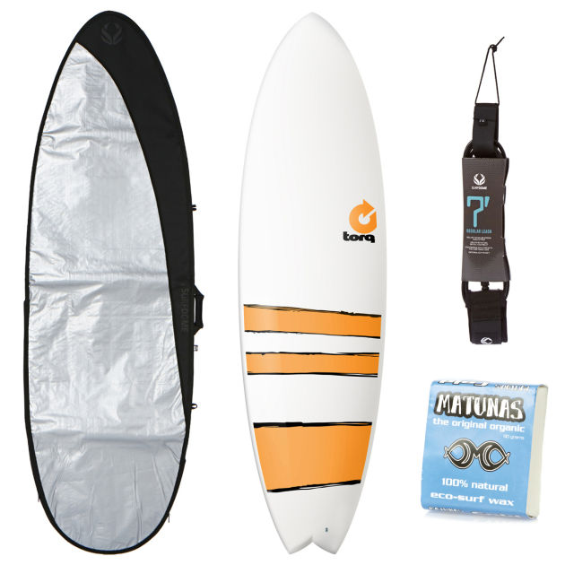 Torq Orange Bands Fish Surfboard Package - 6ft 6