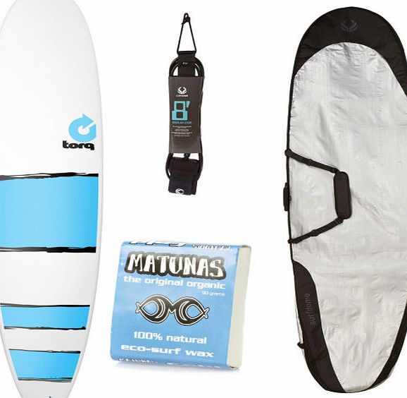 Torq White   Blue Bands Longboard Package - 8ft 0