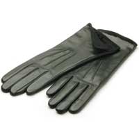Totes 3 Point Leather Fleece Lined Glove Black Small