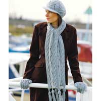 Chunky Cable Detail Scarf Green