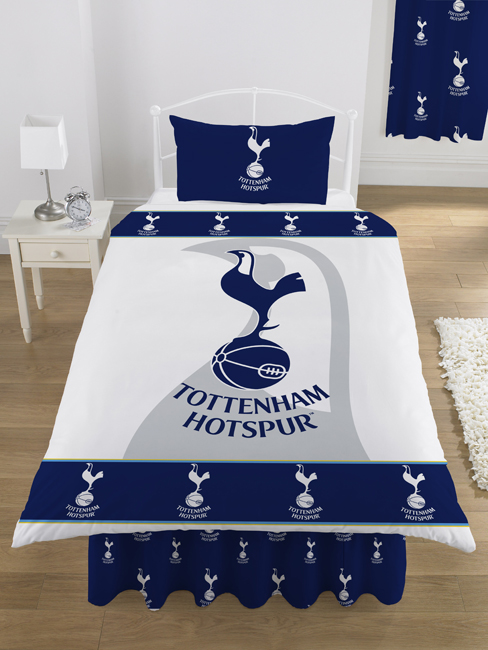 Tottenham Hotspur Spurs Shadow Crest FC Football Single Duvet Cover and Pillowcase Bedding - Special Low Price
