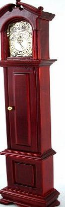 Town Square Miniatures New Dolls House Miniature Victorian Grandfather Clock Mahogany 1588M
