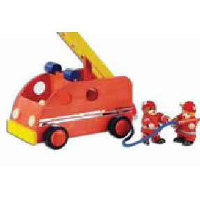 Wooden Fire Engine with 2 Figures